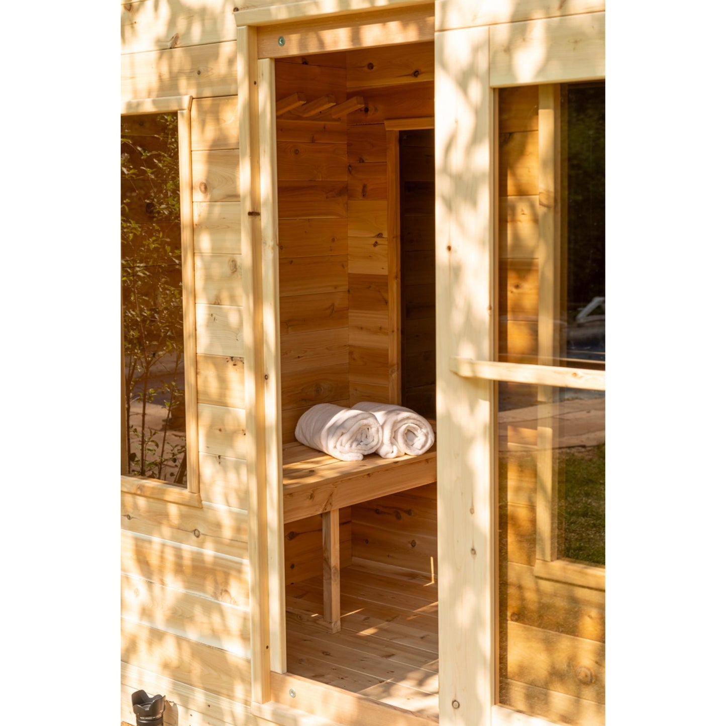 Canadian Timber Georgian Cabin Sauna w/ Change Room - Wood Burning