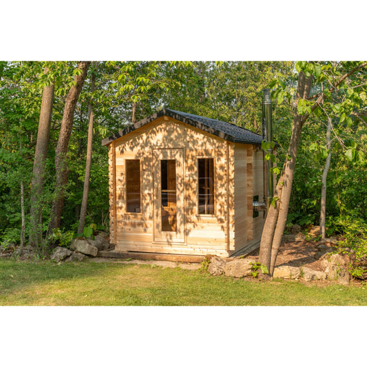 Canadian Timber Georgian Cabin Sauna w/ Change Room - Wood Burning
