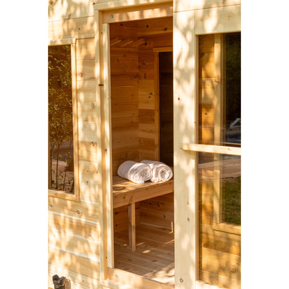 Canadian Timber Georgian Cabin Sauna w/ Change Room - Wood Burning