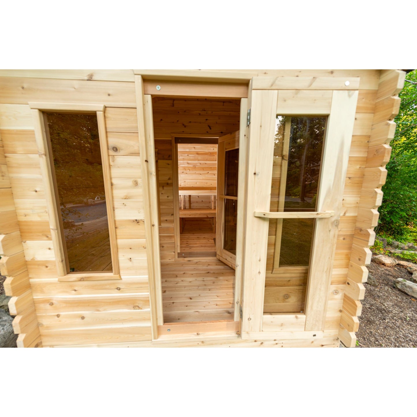 Canadian Timber Georgian Cabin Sauna w/ Change Room - Wood Burning