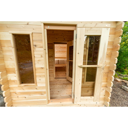 Canadian Timber Georgian Cabin Sauna w/ Change Room - Wood Burning