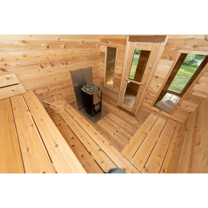 Canadian Timber Georgian Cabin Sauna w/ Change Room - Wood Burning