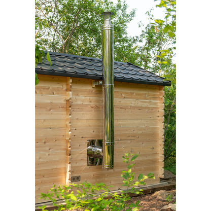 Canadian Timber Georgian Cabin Sauna w/ Change Room - Wood Burning